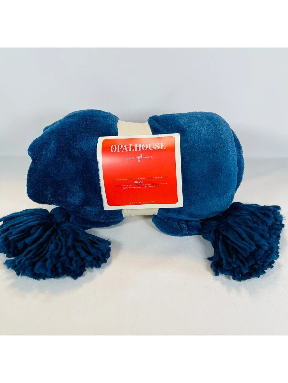 Opalhouse Target Plush Throw Blanket Teal Blue Tassels 50x60 NWT Boho Cozy